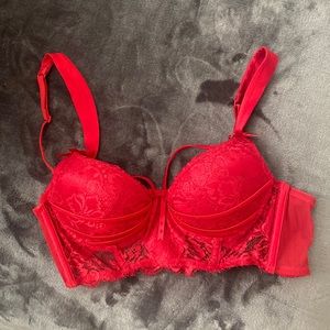 Honey Birdette Red push up bra 32c